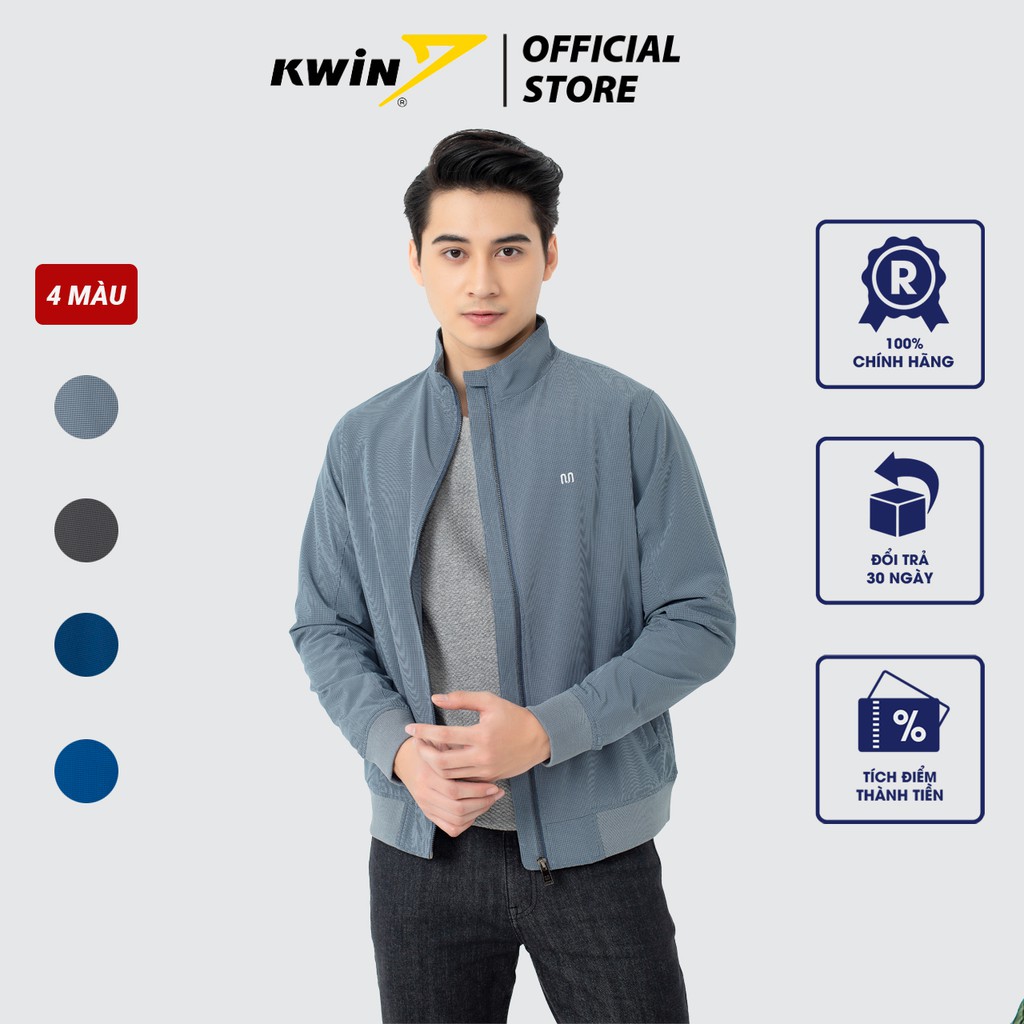 Áo khoác gió nam KWIN 2 lớp, cổ dựng, bo viền chắc chắn, chất bền màu, giữ ấm tốt - IJK016W1