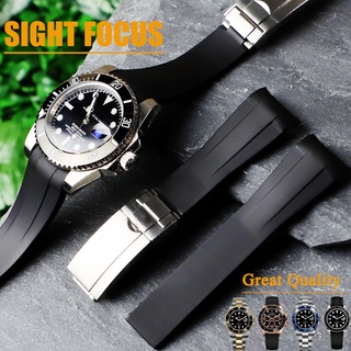Dây đeo đồng hồ cao su 20mm cho Rolex Submariner GMT Master II Explorer II Milgauss Daytona Oysterflex Yacht