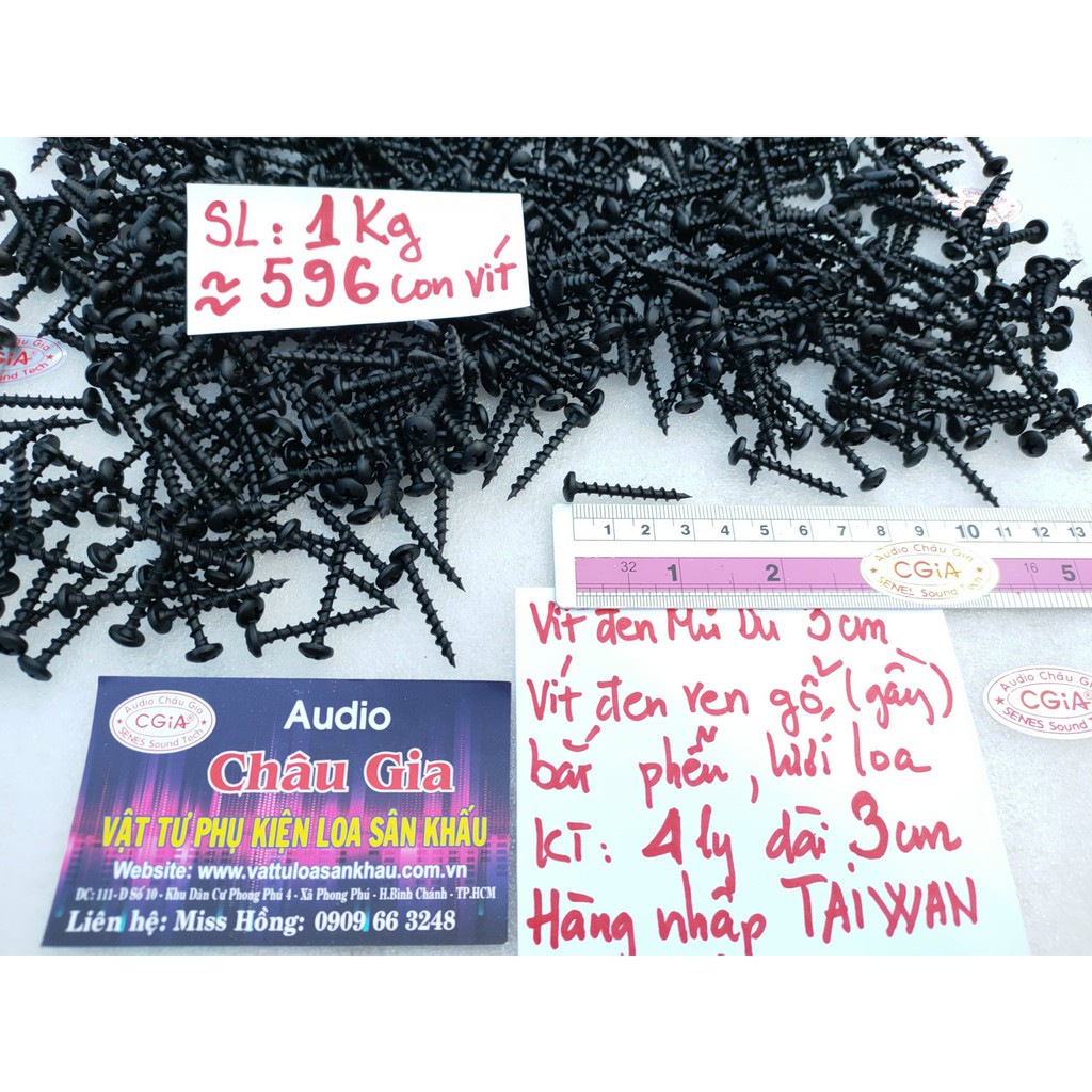 Vít dù đen 3cm 1kg Audio Châu Gia