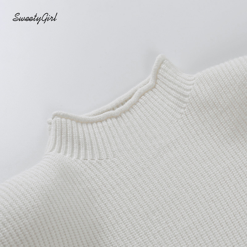 Áo len ngắn tay cổ cao thiết kế thời trang cho nữ