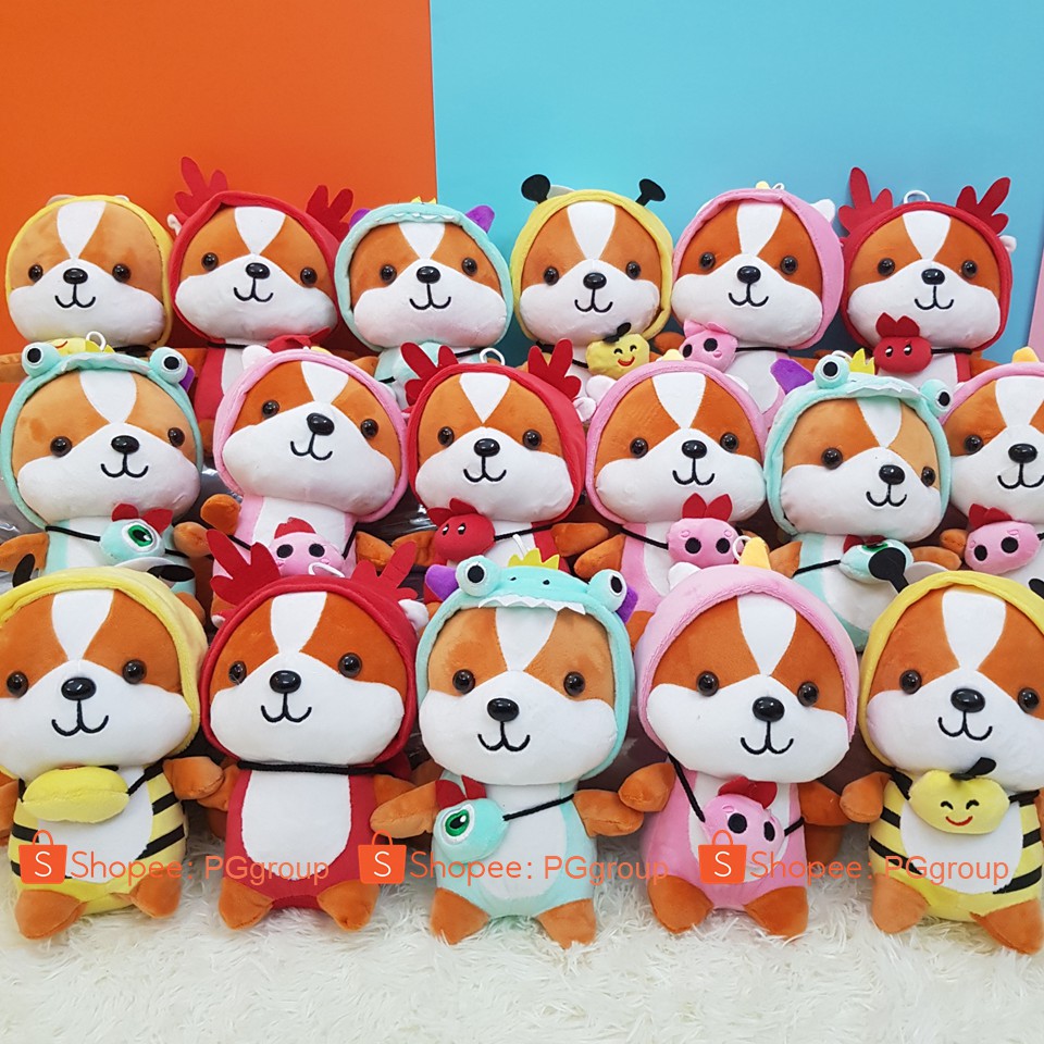 Gấu Bông Chó Shiba Cosplay 25 cm Cao Cấp - Sóc Siba