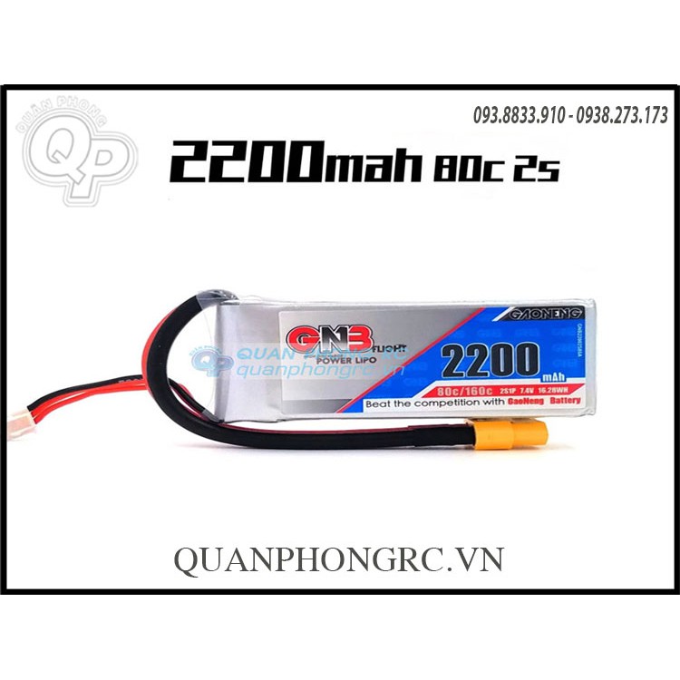 Pin GNB 7.4V -2200mah - 80C