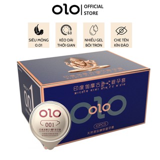 Bao cao su OZO 0.01 Xanh kéo dài thời gian quan hệ, nhiều gel bôi trơn - Hộp 10 bcs-olo store