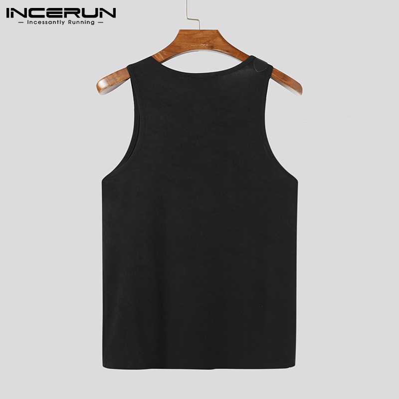 Áo sát nách INCERUN dây tùy chỉnh có thể tháo rời kiểu thông thường cho nam mặc hàng ngày