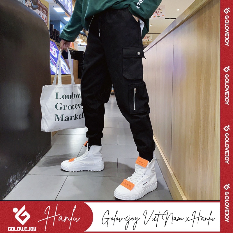 Quần jogger nam túi hộp chất kaki cotton mềm mịn, phong cách đường phố, hàn quốc K23