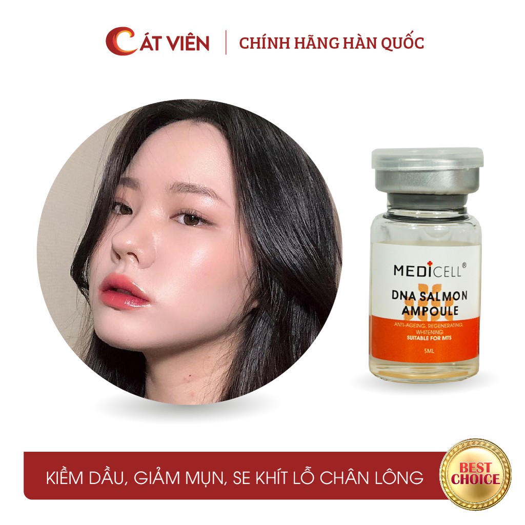 Tế bào gốc cá hồi DNA Medicell, dưỡng trắng kiềm dầu, căng bóng da, mờ thâm sạm se khít lỗ chân lông lọ 5ml