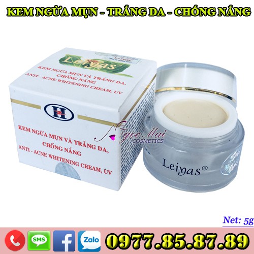 LEIYAS - Kem ngừa mụn và trắng da chống nắng (5g)