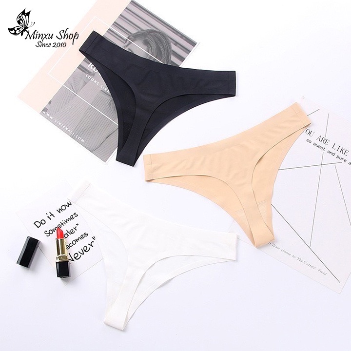 Quần lót lọt khe đúc su thun lạnh, quần lót không viền siêu mỏng siêu mát sexy quyến rũ cao cấp cho nữ Minxu shop 009