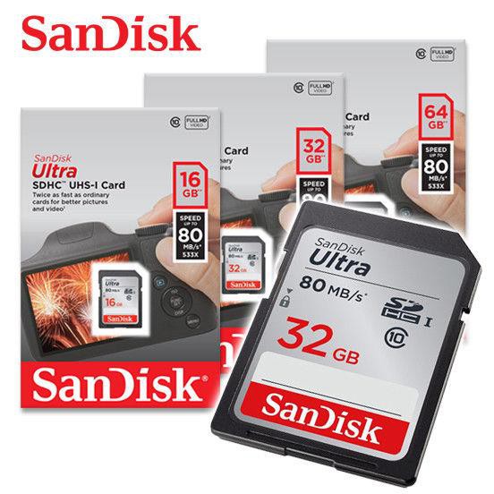 Thẻ nhớ SDHC SanDisk Ultra 533x 32GB Class 10 UHS-I 80MB s (Xám)