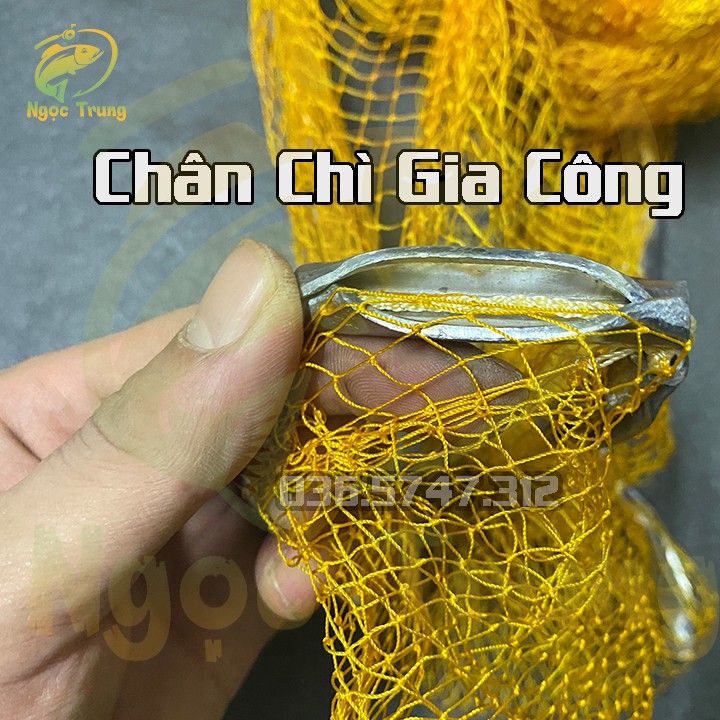 Chài Đánh Cá bằng Dù chân chì Gia Công có chiều cao 2m5 bung 4m nặng 3,5kg mắt lưới 1,5cm đánh Tôm,Tép