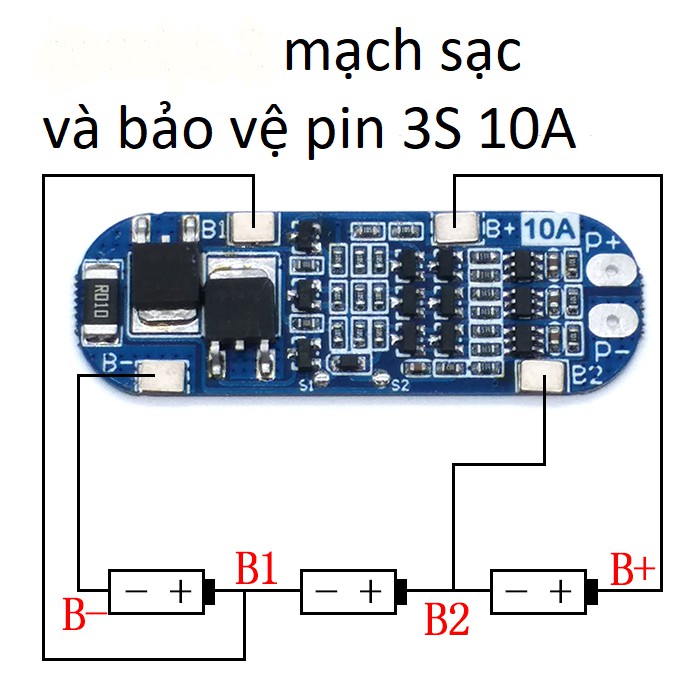 mạch sạc bảo vệ pin 3S 10A