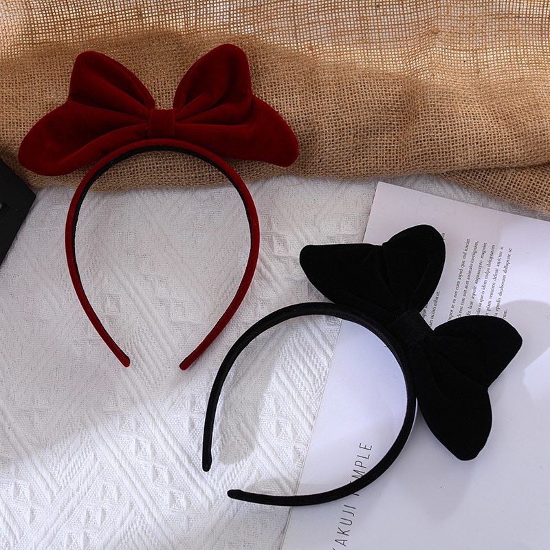 Băng Đô Nhung Thắt Nơ Ba Chiều Cao Cấp Dễ Thương Phong Cách Mới Dành Cho Bạn Nữ