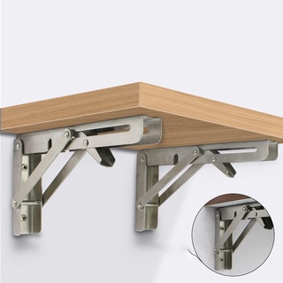 Bản lề gập INOX thông minh Giá đỡ kệ gỗ treo tường gấp gọn chịu lực dài 20 30 40 50cm