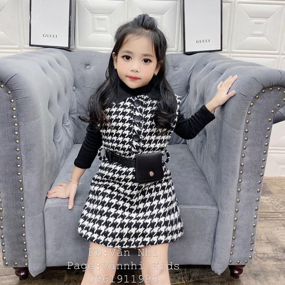 Set dạ ziczac cho bé gái
