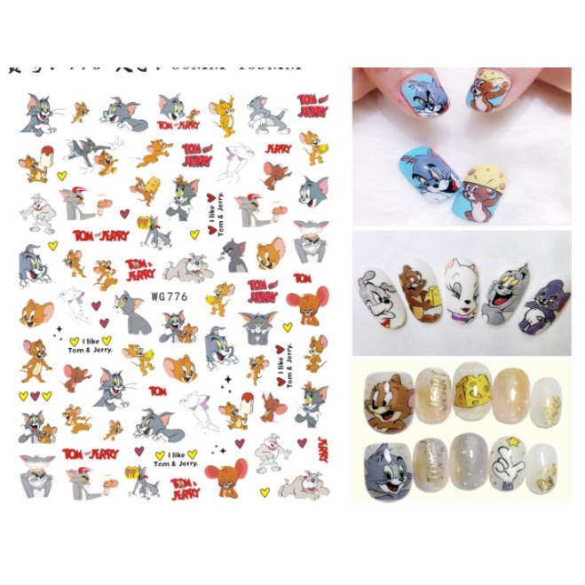 sticker hoạt hình trang tri nail