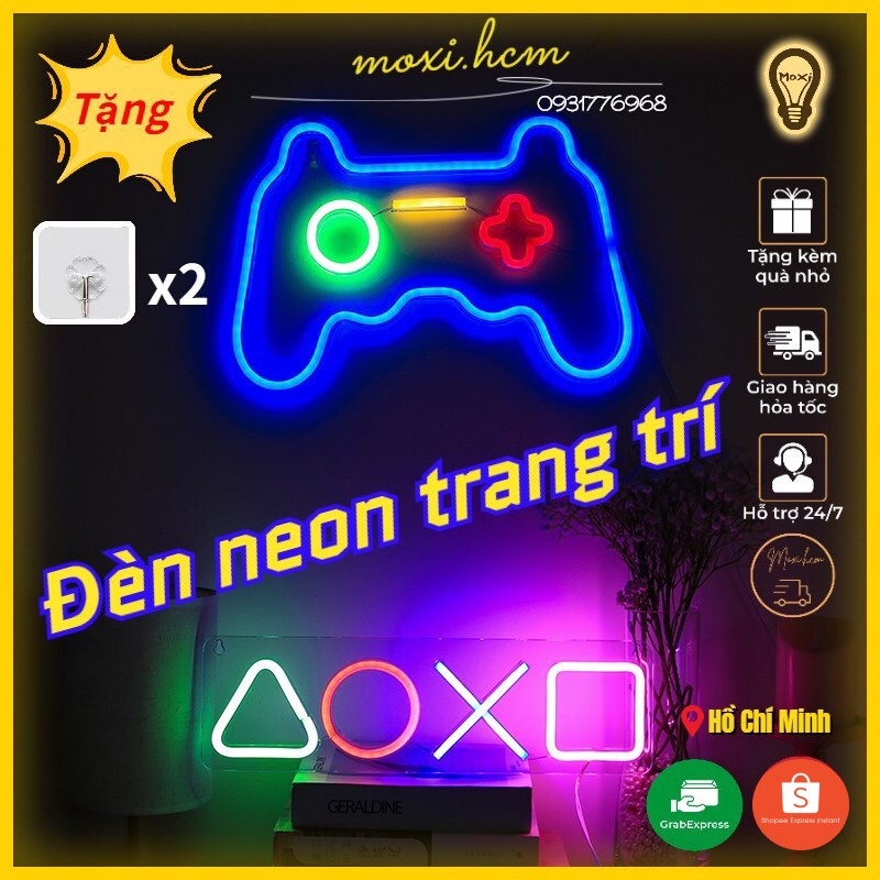 [SIZE LỚN USB -TẶNG Kèm Miếng dàn tường] Đèn LED NEON HÌNH MÁY GAME DECOR , trang trí phòng ngủ MOXI.