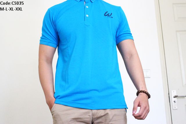 Áo thun nam ngắn tay có cổ logo W chưa bao giờ hết HOT | BigBuy360 - bigbuy360.vn