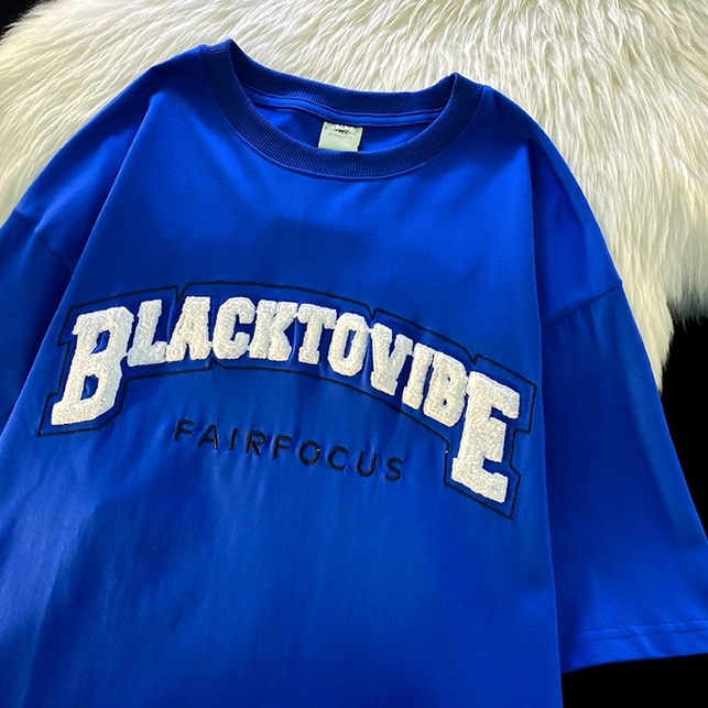 ZHELIHANGFEI Áo Thun Ngắn Tay Dáng Rộng Thêu Chữ Cá Tính Kiểu Mỹ