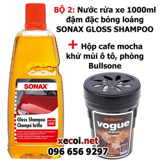 Bộ 2: Nước rửa xe bóng loáng Sonax + Hộp cafe mocha Bullsone