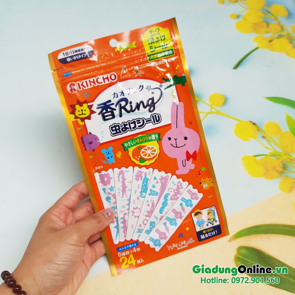 Túi 30 vòng đeo tay chân đuổi muỗi + Set 24 miếng dán đuổi muỗi Kincho