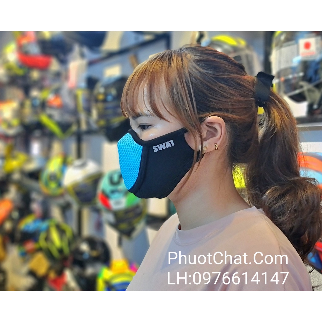 Khăn phượt phối lưới SWAT X1 đen xanh