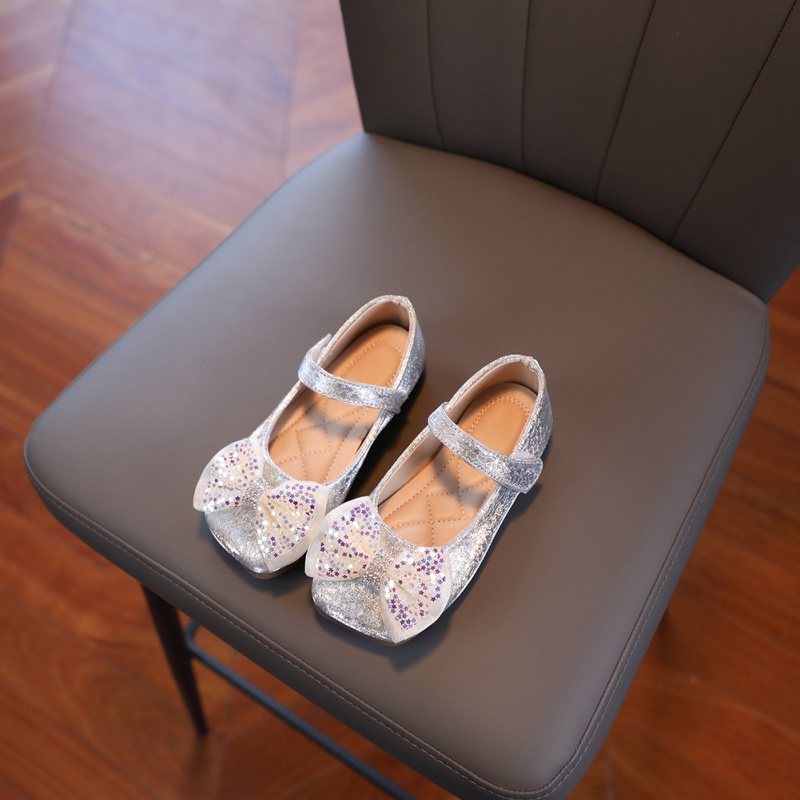 Giày Búp Bê Đính Kim Sa Đế Mềm Cho Bé Gái