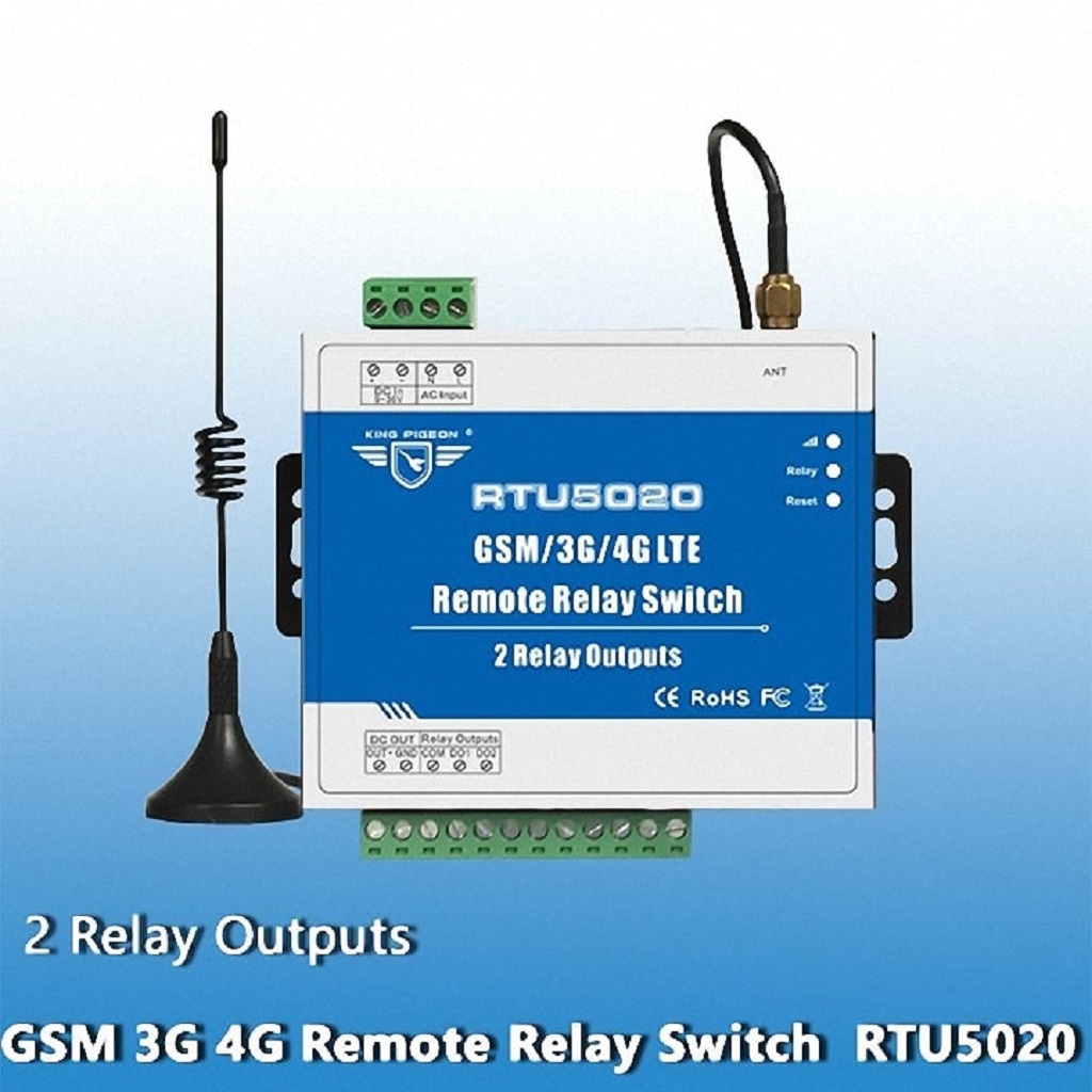 Bộ điều khiển từ xa 2 kênh qua sim điện thoại RTU5020