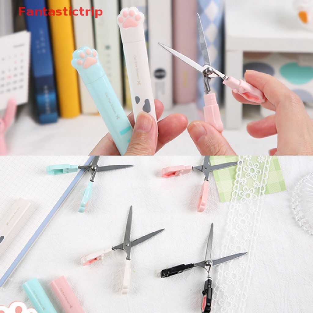 Kéo Cầm Tay Mini Bằng Thép Không Gỉ Hình Chân Mèo Dễ Thương