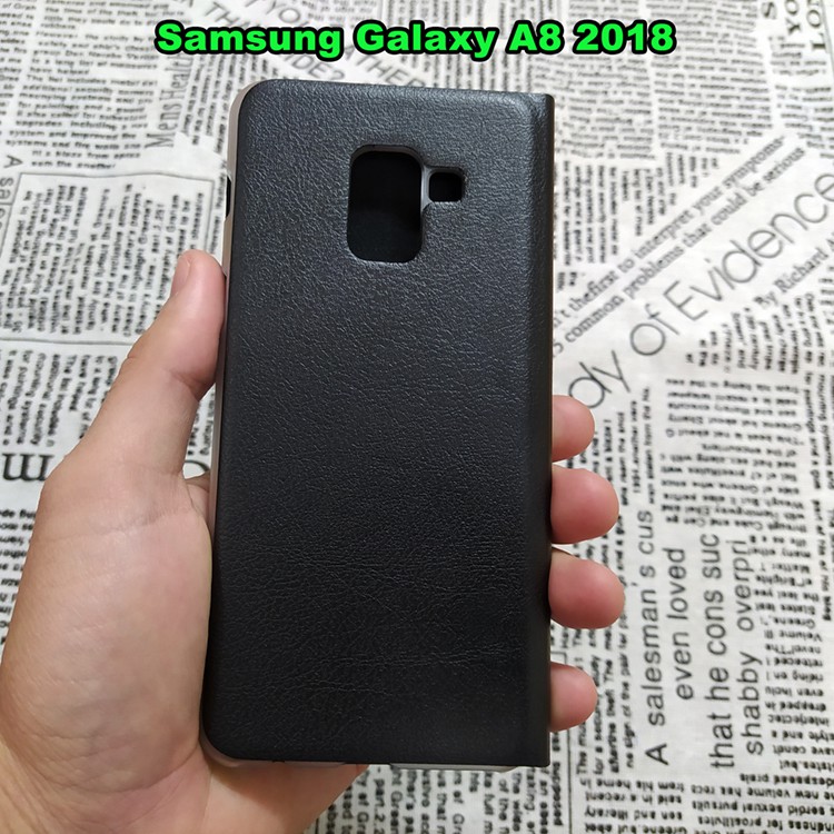 Bao Da Samsung Galaxy A6 2018 / A6 Plus 2018 / A8 2018 / A8 Plus 2018 Kiểu Dáng Gấp 2 Mặt Và Có Phối Ví Sang Trọng