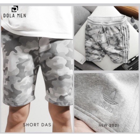 Quần Short Thun Nỉ Adidas Nam sọc ba lá