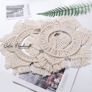 Vòng tròn Macramé Mandala handmade treo tường
