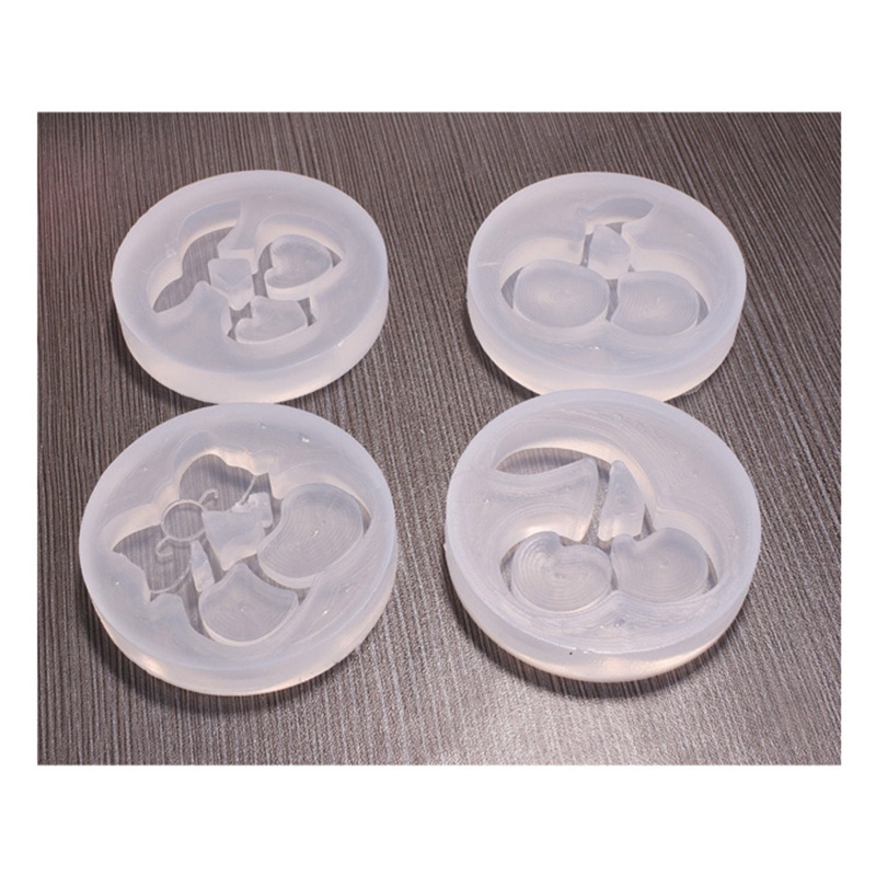 Khuôn Silicone Làm Mặt Dây Chuyền Hình Quả Cherry Phối Cát Lún Xinh Xắn