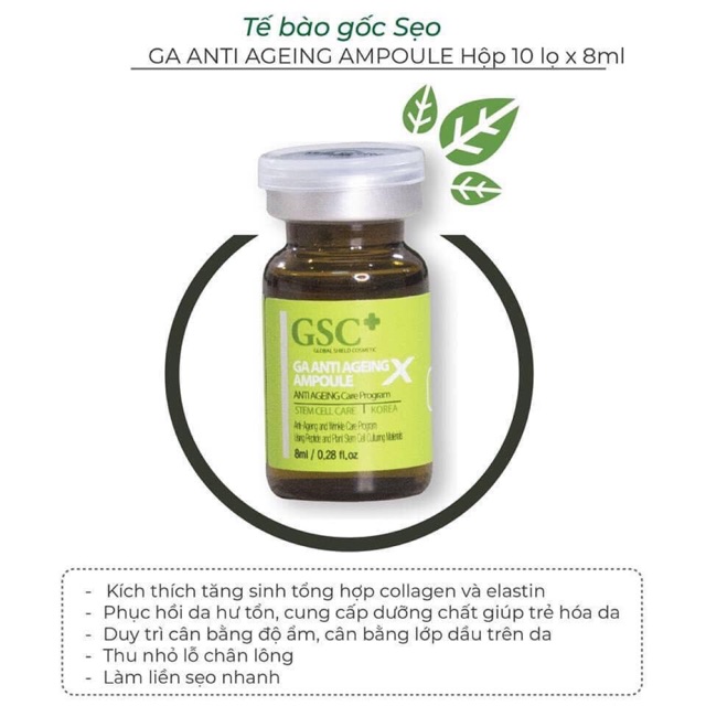 Tế bào gốc giảm sẹo GSC Hàn Quốc (mẫu mới)