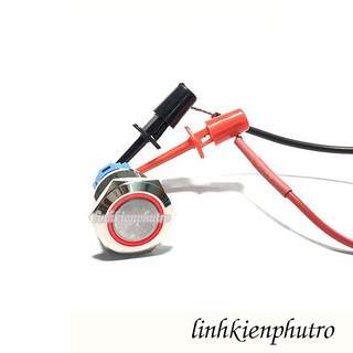 Nút Nhấn Reset 16mm 5 Chân - Vòng Đèn 12V