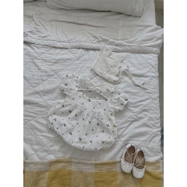 Đồ bộ liền thân lireri + nón ren handmade Nanci room