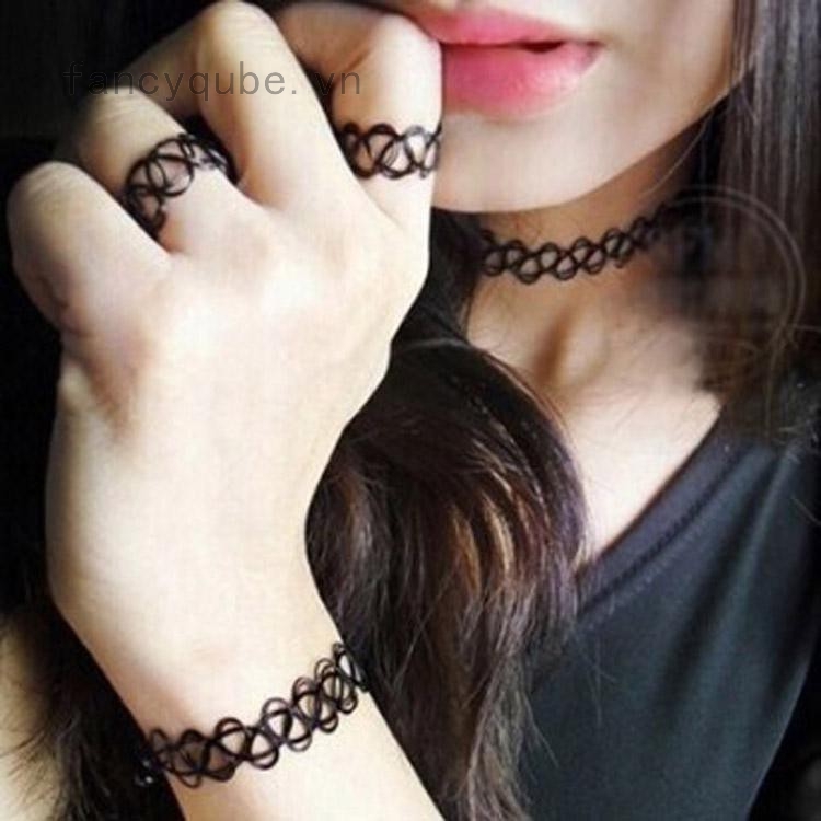 Vòng cổ tattoo choker cá tính