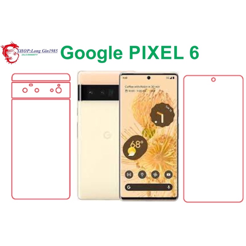 Google PIXEL 6 miếng dán trong Ppf mặt sau và mặt trước chống va đập chống trầy xước tốt