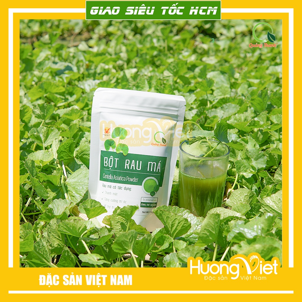 Bột rau má nguyên chất sấy lạnh Quảng Thanh 50gr, bột mịn không đường, thanh nhiệt, detox, mát gan, giảm mụn, đẹp da