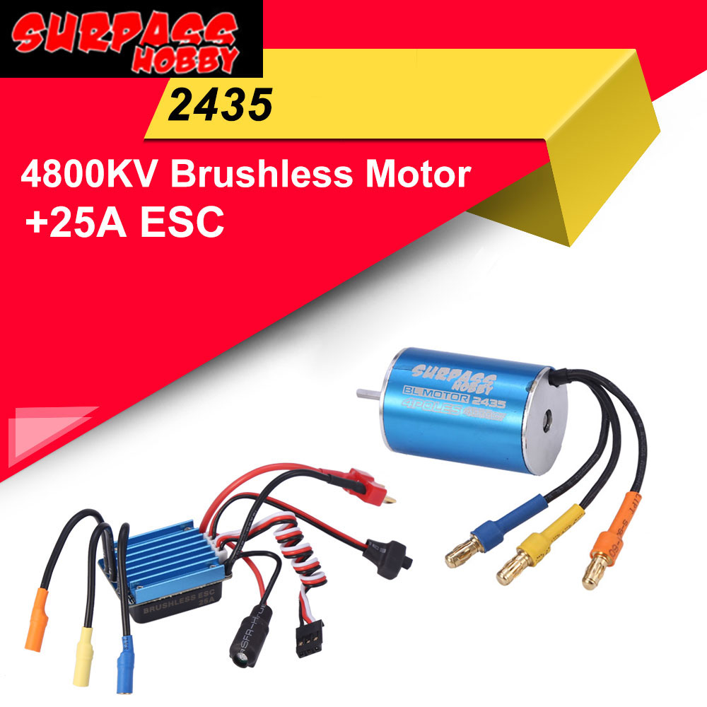 Động cơ không chổi than 2435 4800KV với ESC cho xe điều khiển 1/16 1/14 HSP HPI Tamiya