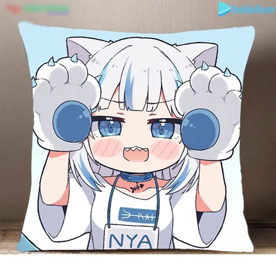 Gối IN HÌNH Gawr Gura Hololiove Vtuber mẫu 2 game chibi gồm cả vỏ và ruột êm ái chất đẹp