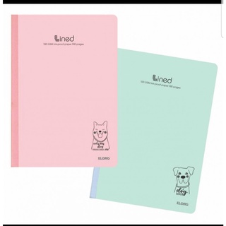 Vở Klong B5 80 trang may dán gáy kẻ ngang Lined bìa màu Pastel, sổ KLong MS 840