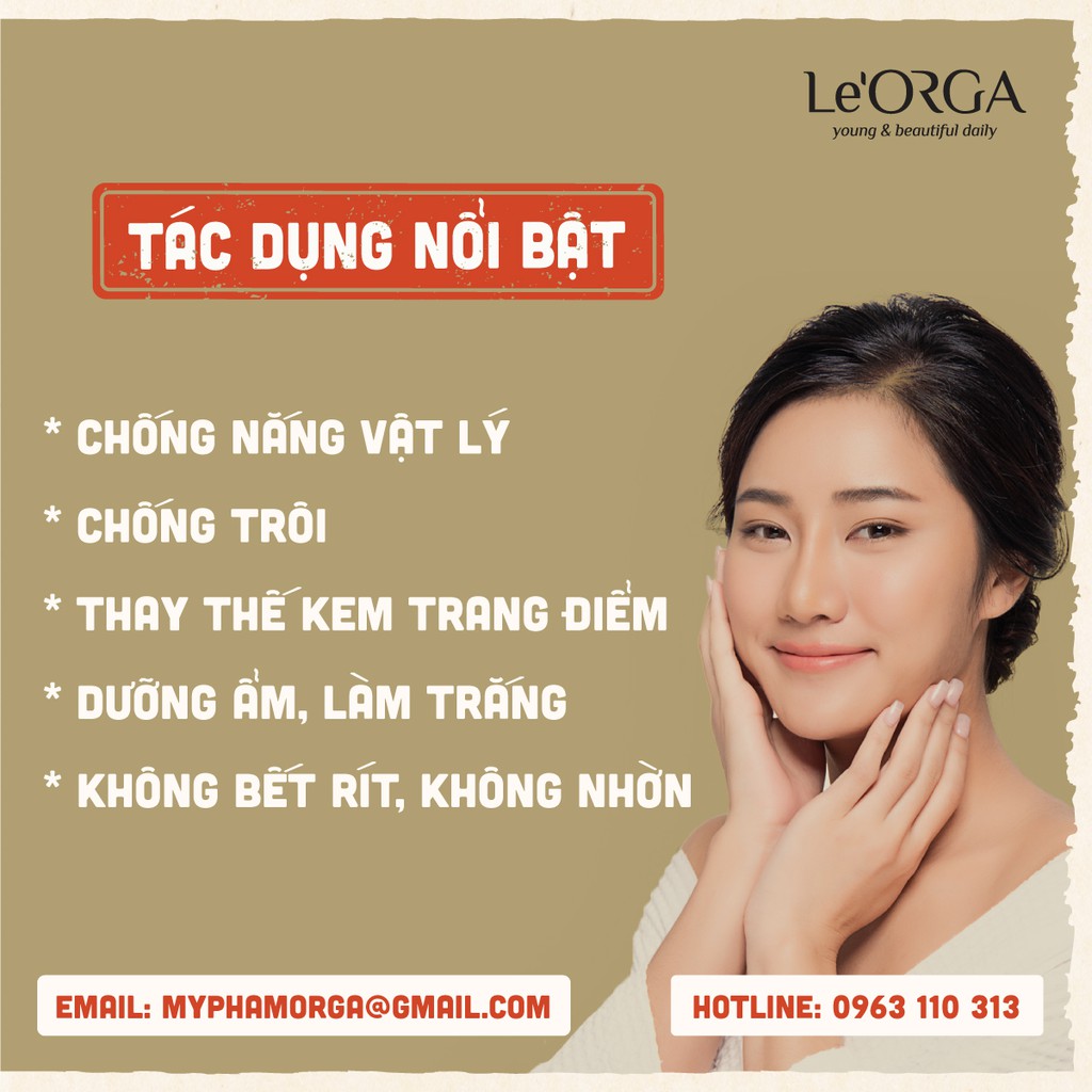 Kem Chống Nắng Le'Orga - Freesun Chống Trôi, Xịt Dưỡng Trắng Da | BigBuy360 - bigbuy360.vn