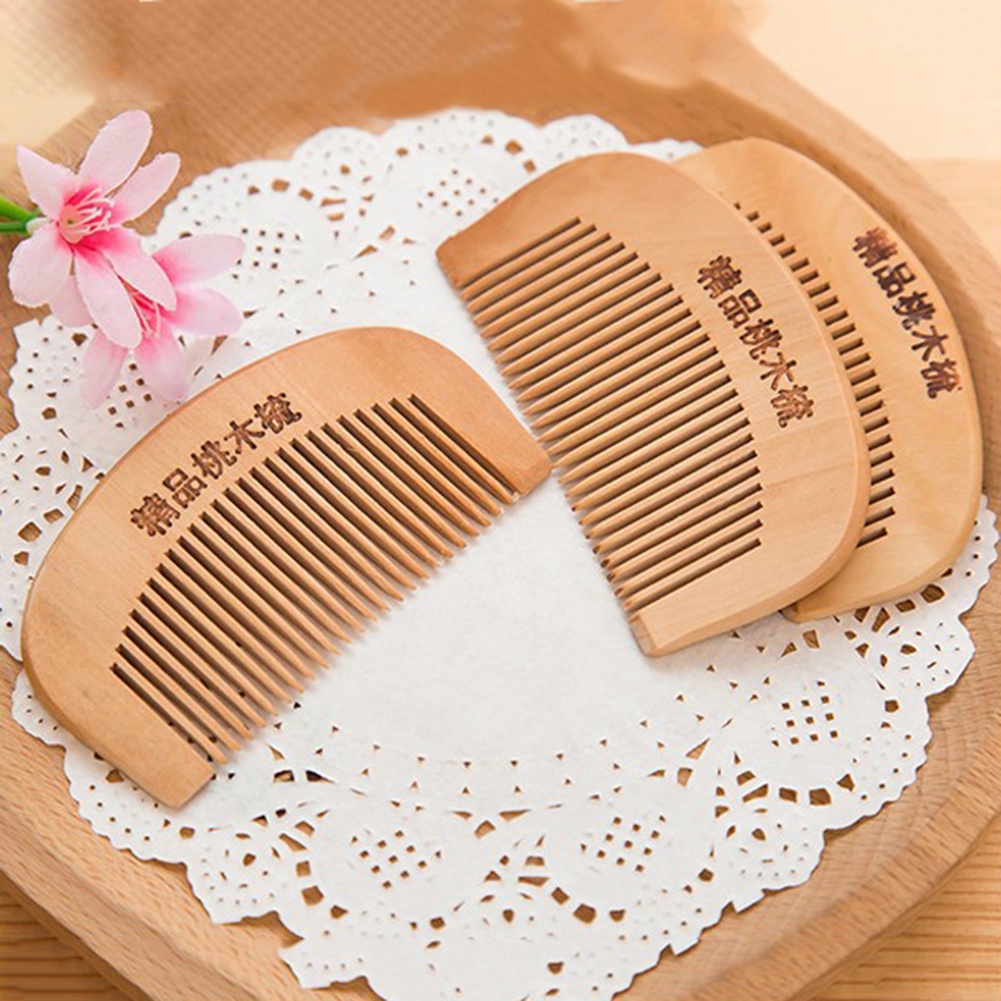 [Hàng mới về] Lược chải tóc bằng gỗ đào tự nhiên chống tĩnh điện chăm sóc sức khỏe