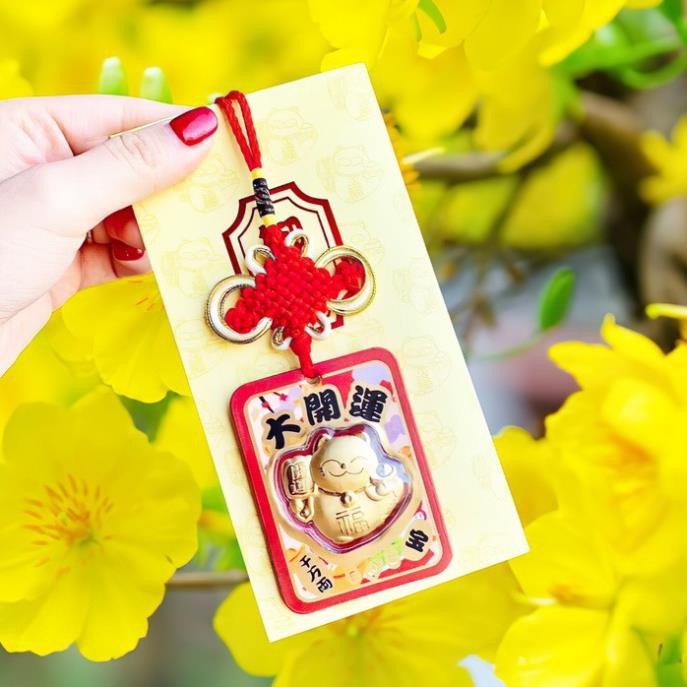 Mèo Thần Tài Vàng Maneki Neko Nhật Bản 24K