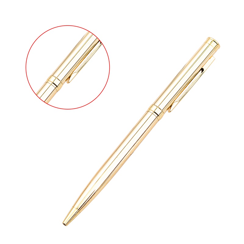 Bút Bi Xoay Bằng Thép Không Gỉ 1.0mm Màu Vàng Kim