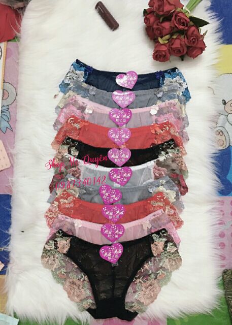 Combo 10 Quần lót Ren thêu 4D cao cấp