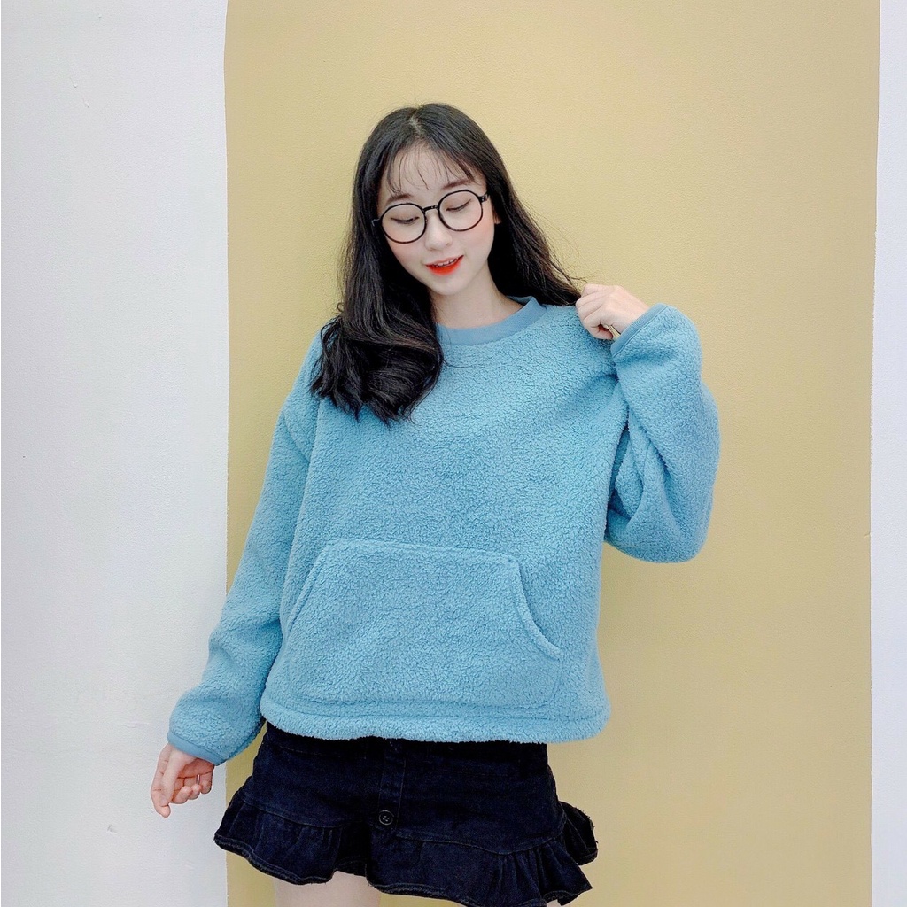 ÁO LEN CỔ TRÒN LÔNG NỈ SIÊU ĐẸP