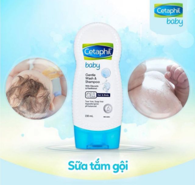 ✅ CETAPHIL BABY TẮM VÀ GỘI 230ML