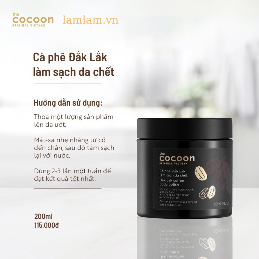 Tẩy da chết toàn thân COCOON chiết xuất Cà phê Đắk lắk 200ml