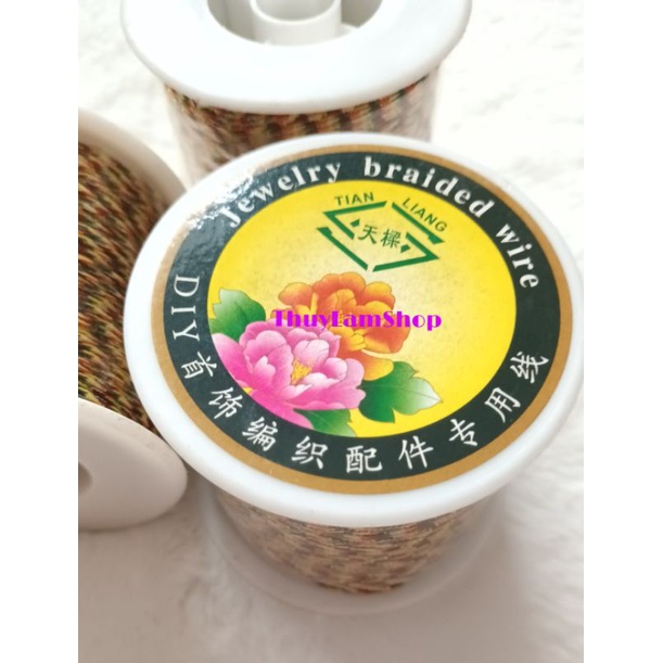 cuộn ngũ sắc co kim tuyến bự làm handmade, tết vòng, làm thuật phù chú